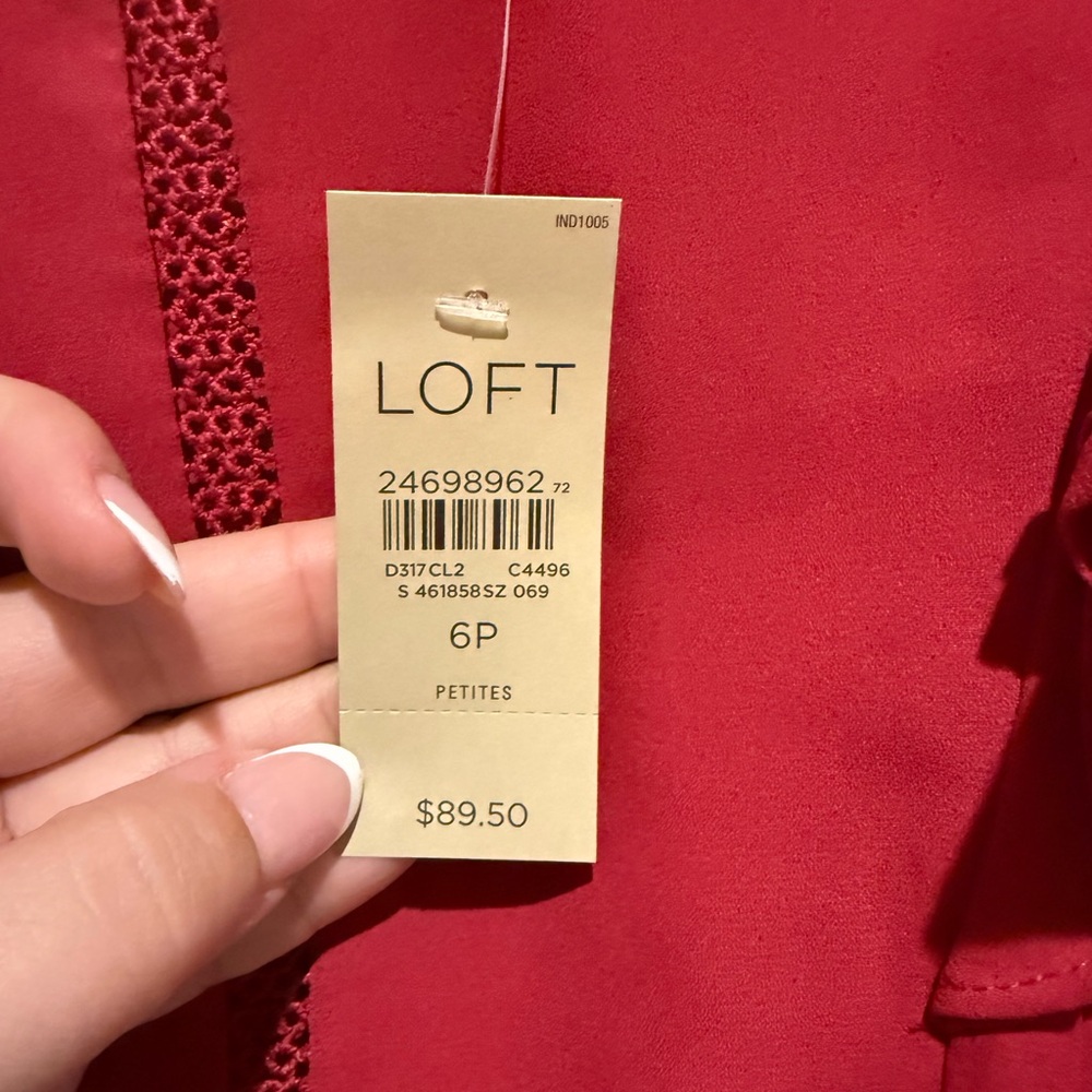LOFT Vibrant Red Dress - Picture 3 of 3